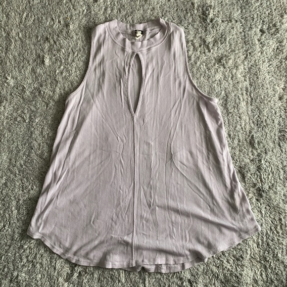 Free People Mock Neck Keyhole Tank - Picture 2 of 4